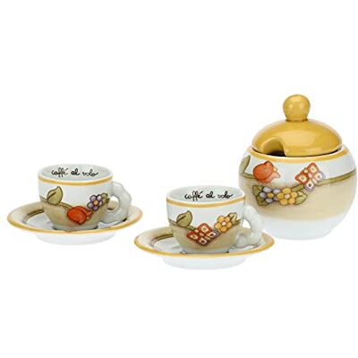 THUN Lot de 2 tasses à café et sucrier Country THUN Lot de 2 tasses à café et sucrier Country