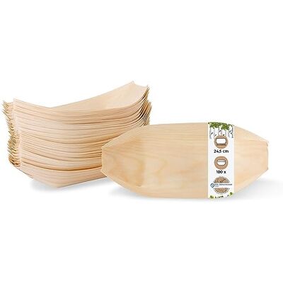 GREENBOX Lot de 100 bols en bois de pin I Vaisselle jetable bio durable et compostable I Bol à collation pour amuse-bouches, saucisses au curry, frites, sushis, bols de service, plats froids et chauds GREENBOX Lot de 100 bols en bois de pin I Vaisselle jetable bio durable et compostable I Bol à collation pour amuse-bouches, saucisses au curry, frites, sushis, bols de service, plats froids et chauds