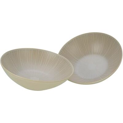 CreaTable Vesuvio - Set de saladiers, Beige, Élégant, Résistant CreaTable Vesuvio - Set de saladiers, Beige, Élégant, Résistant
