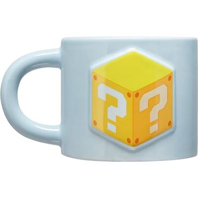 Paladone Super Mario Tasse en céramique en relief Motif bloc de questions 400 ml Paladone Super Mario Tasse en céramique en relief Motif bloc de questions 400 ml