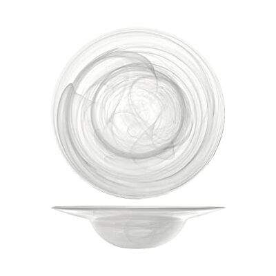 H&H 7627423 Assiette à pâtes alabastre, verre, blanc, 23,5 cm, Glass H&H 7627423 Assiette à pâtes alabastre, verre, blanc, 23,5 cm, Glass