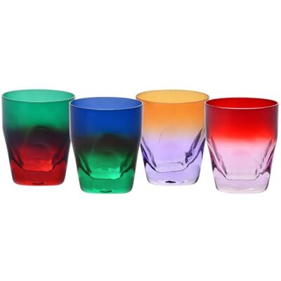 Krosno – Verres à whisky, cocktails et long drinks 260 ml – Lot de 4 verres aux 4 couleurs uniques – Collection Aurora – Cristal sans plomb – Peints à la main Krosno – Verres à whisky, cocktails et long drinks 260 ml – Lot de 4 verres aux 4 couleurs uniques – Collection Aurora – Cristal sans plomb – Peints à la main