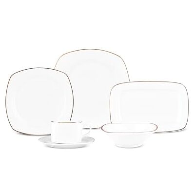 KARACA Padoca Service de table 26 pièces pour 6 personnes – Élégant service de petit-déjeuner en porcelaine fine avec assiettes, bols, tasses et plateaux de service KARACA Padoca Service de table 26 pièces pour 6 personnes – Élégant service de petit-déjeuner en porcelaine fine avec assiettes, bols, tasses et plateaux de service
