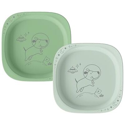 nip Green Öko Lot de 2 assiettes pour bébé et enfant, passent au micro-ondes et au lave-vaisselle, extra plates et parfaites pour les débutants, sans BPA, sans mélamine, durables, motif animal, vert nip Green Öko Lot de 2 assiettes pour bébé et enfant, passent au micro-ondes et au lave-vaisselle, extra plates et parfaites pour les débutants, sans BPA, sans mélamine, durables, motif animal, vert