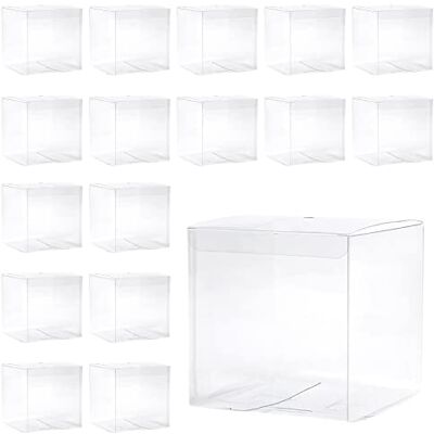 ZWZNBL Boîte en plastique transparente de 50 pièces, boîte-cadeau transparente, pliable carrée 5 x 5 x 5 cm, boîte à bonbons, pour biscuits au chocolat, convient pour mariages, fêtes, anniversaires ZWZNBL Boîte en plastique transparente de 50 pièces, boîte-cadeau transparente, pliable carrée 5 x 5 x 5 cm, boîte à bonbons, pour biscuits au chocolat, convient pour mariages, fêtes, anniversaires