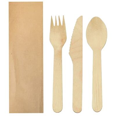 Garcia de Pou Lot de 100 fourchettes, couteau, cuillère en papier kraft 'Makan' 16 cm naturel Garcia de Pou Lot de 100 fourchettes, couteau, cuillère en papier kraft 'Makan' 16 cm naturel
