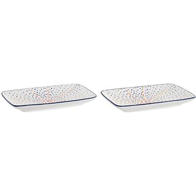 DKD Home Decor Plateau en Porcelaine - 2 Pièces DKD Home Decor Plateau en Porcelaine - 2 Pièces