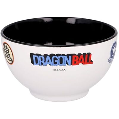 Elbenwald Dragon Ball Mueslischaal Kom met Icons Crystal Ball Kame Kanji Symbool Capsule Corp Logo Motief 600 ml Hoogte 8 cm Ø 13 cm Keramiek Wit Zwart Elbenwald Dragon Ball Mueslischaal Kom met Icons Crystal Ball Kame Kanji Symbool Capsule Corp Logo Motief 600 ml Hoogte 8 cm Ø 13 cm Keramiek Wit Zwart