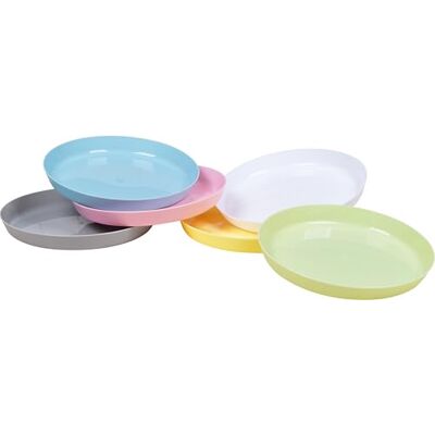 Heku Lot de 6 assiettes réutilisables en pastel Diamètre : 18,5 cm En polypropylène Légères et robustes Passe au lave-vaisselle et au micro-ondes Multicolore Heku Lot de 6 assiettes réutilisables en pastel Diamètre : 18,5 cm En polypropylène Légères et robustes Passe au lave-vaisselle et au micro-ondes Multicolore