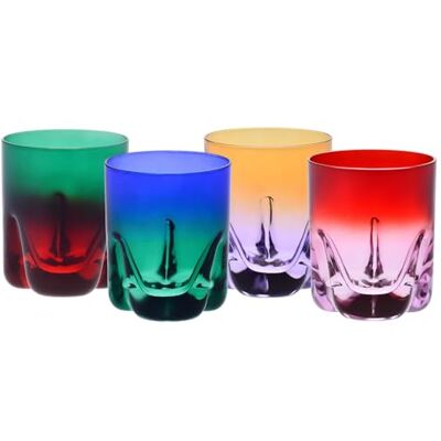 Krosno – Verres à Whisky, Drinks et Cocktails 250 ml – Lot de 4 pièces en 4 couleurs uniques – Collection Aurora – Cristal Sans Plomb – Verre Peint à la Main Krosno – Verres à Whisky, Drinks et Cocktails 250 ml – Lot de 4 pièces en 4 couleurs uniques – Collection Aurora – Cristal Sans Plomb – Verre Peint à la Main