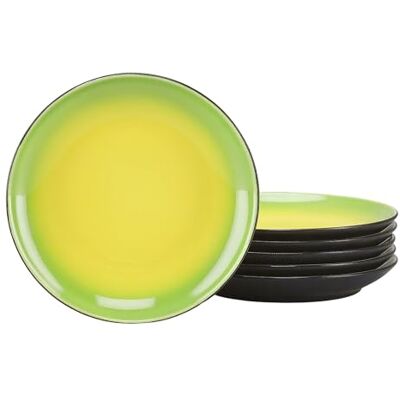 Creatable , 24924 Série Hot Green Service de table 6 pièces pour 6 personnes, assiettes à dessert en grès, passe au lave-vaisselle et au micro-ondes, production de qualité Creatable , 24924 Série Hot Green Service de table 6 pièces pour 6 personnes, assiettes à dessert en grès, passe au lave-vaisselle et au micro-ondes, production de qualité