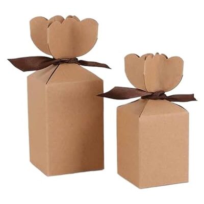 UALXPAO Lot de 25/50 boîtes à bonbons en carton kraft pour anniversaire, Noël, fête, mariage, décoration pour mariages, fêtes (kraft, 50 pièces_6 x 6 x 9 cm) UALXPAO Lot de 25/50 boîtes à bonbons en carton kraft pour anniversaire, Noël, fête, mariage, décoration pour mariages, fêtes (kraft, 50 pièces_6 x 6 x 9 cm)
