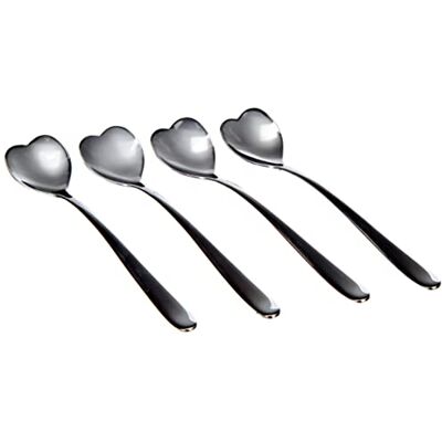 Alessi Big Love AMMI08/7 Lot de 4 cuillères à café en forme de cœur en acier inoxydable 18/10 Alessi Big Love AMMI08/7 Lot de 4 cuillères à café en forme de cœur en acier inoxydable 18/10