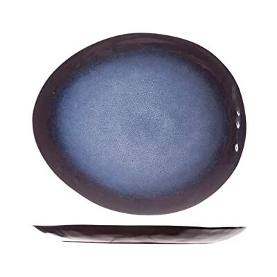 Cosy & Trendy Assiette Plate Ovale Saphire Bleu-27,5 X 23 Cm-Lot de 4 Cosy & Trendy Assiette Plate Ovale Saphire Bleu-27,5 X 23 Cm-Lot de 4