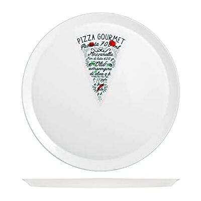Home Bormioli Rocco 844744 Set de assiettes à pizza, verre opale, blanc, 33,5 cm Home Bormioli Rocco 844744 Set de assiettes à pizza, verre opale, blanc, 33,5 cm