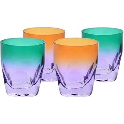 Krosno – Verres à Whisky 260 ml, Lot de 4 – Collection Aurora – Peints à la main – Cristal sans plomb – Pour Bourbon, Rhum et Cocktails – Cadeau – Orange et Violet Krosno – Verres à Whisky 260 ml, Lot de 4 – Collection Aurora – Peints à la main – Cristal sans plomb – Pour Bourbon, Rhum et Cocktails – Cadeau – Orange et Violet