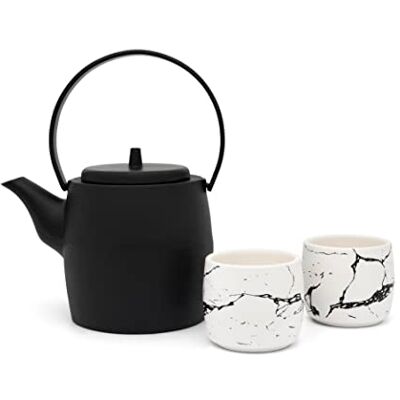Bredemeijer Asia Théière en fonte 1,2 l – Set à thé avec 2 tasses à thé en porcelaine – Coffret cadeau 3 pièces Bredemeijer Asia Théière en fonte 1,2 l – Set à thé avec 2 tasses à thé en porcelaine – Coffret cadeau 3 pièces