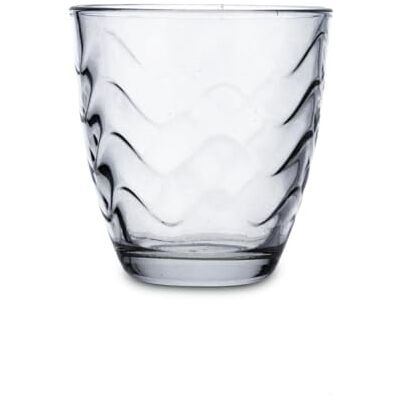 Quid Waves Lot de 6 verres bas en verre 26 cl Sodo adaptés au réfrigérateur, non adaptés au micro-ondes, écologique Quid Waves Lot de 6 verres bas en verre 26 cl Sodo adaptés au réfrigérateur, non adaptés au micro-ondes, écologique