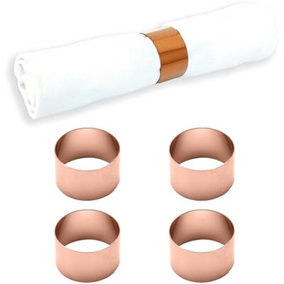 ECHTWERK Rond de serviette en acier inoxydable, design circulaire, porte-serviettes, boucles de serviette, universel, décoration de table pour mariages, Ø 4 cm, édition cuivre, 4 pièces ECHTWERK Rond de serviette en acier inoxydable, design circulaire, porte-serviettes, boucles de serviette, universel, décoration de table pour mariages, Ø 4 cm, édition cuivre, 4 pièces