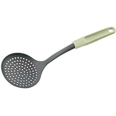 Fackelmann Ecolution Écumoire en fibre de bois et plastique bio 34 cm x 11,5 cm Vert menthe/gris pierre Fackelmann Ecolution Écumoire en fibre de bois et plastique bio 34 cm x 11,5 cm Vert menthe/gris pierre