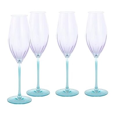 Creatable , 24587 Série Swirly Spring Service de table 4 pièces pour 4 personnes en verre fabriqué en Europe Creatable , 24587 Série Swirly Spring Service de table 4 pièces pour 4 personnes en verre fabriqué en Europe