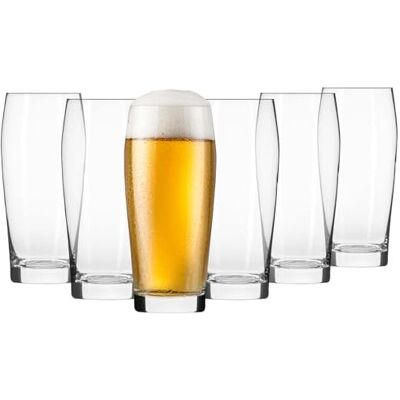 Krosno – Verres à Bière 570 ml (500 ml utiles) – Lot de 6 – Collection Chill – Forme Classique, Fond Épais, Cristal Sans Plomb Krosno – Verres à Bière 570 ml (500 ml utiles) – Lot de 6 – Collection Chill – Forme Classique, Fond Épais, Cristal Sans Plomb