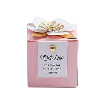 WJLYDM Lot de 20 boîtes à bonbons carrées créatives pour mariage, fête, banquet, anniversaire de mariage (carte rose blanche, 20 pièces_9 x 9 x 9 cm) WJLYDM Lot de 20 boîtes à bonbons carrées créatives pour mariage, fête, banquet, anniversaire de mariage (carte rose blanche, 20 pièces_9 x 9 x 9 cm)