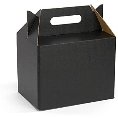 ONLY BOXES Boîte de pique-nique maxi en carton kraft de couleur noire Boîte pour fêtes Repas Restaurants Dimensions 24 x 16 x 18 cm Lot de 10 unités ONLY BOXES Boîte de pique-nique maxi en carton kraft de couleur noire Boîte pour fêtes Repas Restaurants Dimensions 24 x 16 x 18 cm Lot de 10 unités
