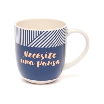 Mug Dräger - Necesito una pausa - Mug en céramique avec inscription en or Mug Dräger - Necesito una pausa - Mug en céramique avec inscription en or