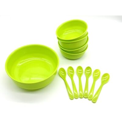 Kimmel Lot de 11 bols à compotes, bols à dessert, vaisselle de fête, vaisselle pour enfants, vaisselle de camping, vaisselle en plastique, vert citron Kimmel Lot de 11 bols à compotes, bols à dessert, vaisselle de fête, vaisselle pour enfants, vaisselle de camping, vaisselle en plastique, vert citron