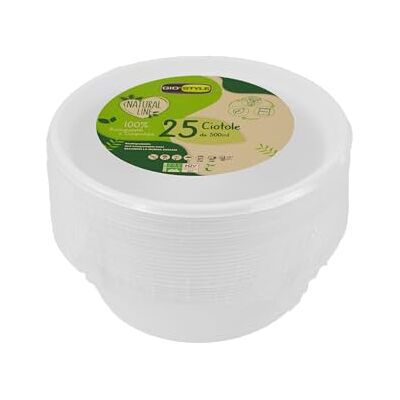 GIOSTYLE - Ciotola in Cellulosa 500 ml - 25 pz - Bols GIOSTYLE - Ciotola in Cellulosa 500 ml - 25 pz - Bols