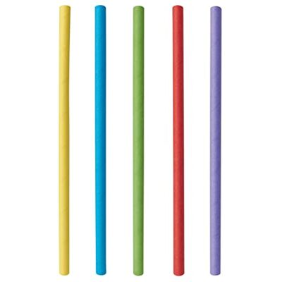 PAPSTAR Lot de 500 pailles en papier Diamètre : 8 mm 25 cm Couleurs assorties PAPSTAR Lot de 500 pailles en papier Diamètre : 8 mm 25 cm Couleurs assorties