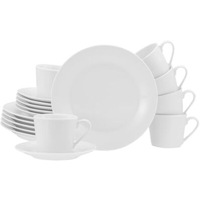 Creatable , Série Base Blanc Service à café 18 pièces en porcelaine Creatable , Série Base Blanc Service à café 18 pièces en porcelaine
