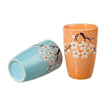 lachineuse 2 Verres en Céramique Fleurs de Cerisiers Coloris Bleu et Orange Pastel Vaisselle Japonaise Tasse Mug pour Thé, Café, Boissons Fraiches Idée Cadeau Asie Chine Japon lachineuse 2 Verres en Céramique Fleurs de Cerisiers Coloris Bleu et Orange Pastel Vaisselle Japonaise Tasse Mug pour Thé, Café, Boissons Fraiches Idée Cadeau Asie Chine Japon