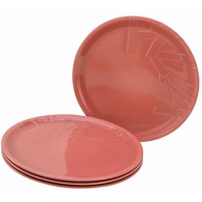 Creatable , 21668 Série Gourmet Red Lot de 4 assiettes à pizza en porcelaine Creatable , 21668 Série Gourmet Red Lot de 4 assiettes à pizza en porcelaine