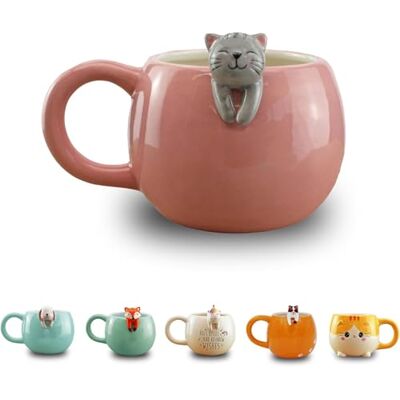 Mags Tasse Saumon avec Chat - Céramique Mags Tasse Saumon avec Chat - Céramique