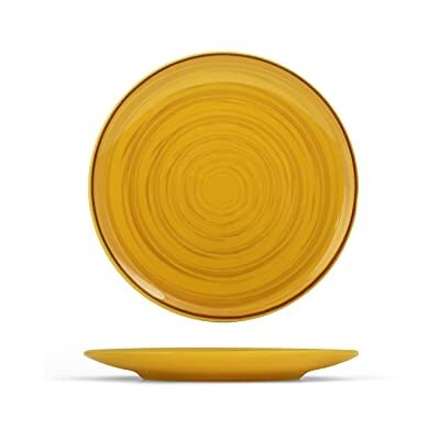 Assiette à fruits en céramique H&H - 20x20x2cm - Jaune ocre Assiette à fruits en céramique H&H - 20x20x2cm - Jaune ocre