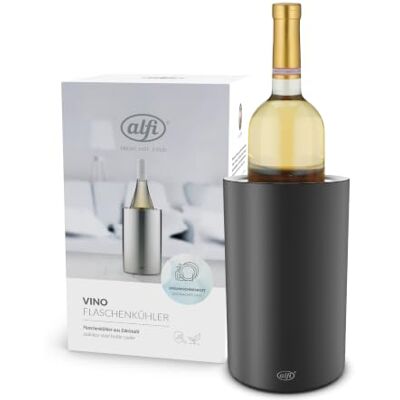 ALFI Vino Refroidisseur de bouteille en acier inoxydable velvet noir mat Pour bouteilles de 0,70 à 1 l Rafraîchisseur à vin Refroidisseur de champagne Refroidissement sans condensation ni ALFI Vino Refroidisseur de bouteille en acier inoxydable velvet noir mat Pour bouteilles de 0,70 à 1 l Rafraîchisseur à vin Refroidisseur de champagne Refroidissement sans condensation ni