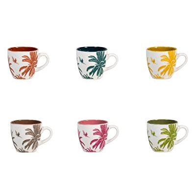 H&H Indian Summer Lot de 6 tasses à café, New Bone China, sans soucoupe, cc100 H&H Indian Summer Lot de 6 tasses à café, New Bone China, sans soucoupe, cc100