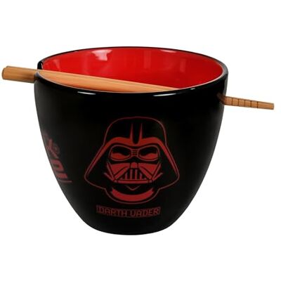 Elbenwald Bol à ramen avec baguettes Star Wars Dark Side Idée cadeau Bol en céramique 550 ml Set de bols en céramique Bambou Noir Elbenwald Bol à ramen avec baguettes Star Wars Dark Side Idée cadeau Bol en céramique 550 ml Set de bols en céramique Bambou Noir