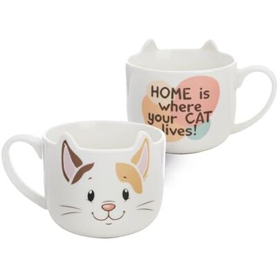 NICI 62177 Tasse, Motif Chat Porte-bonheur, 350 ml, 9 x 9,5 cm, Blanche, Tasse À Thé, Tasse À Café, En Porcelaine, Avec Anse, Pour Boissons Froides Et Chaudes, Café, Thé, Lait, Cacao NICI 62177 Tasse, Motif Chat Porte-bonheur, 350 ml, 9 x 9,5 cm, Blanche, Tasse À Thé, Tasse À Café, En Porcelaine, Avec Anse, Pour Boissons Froides Et Chaudes, Café, Thé, Lait, Cacao