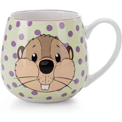 NICI 62287 Tasse aux motifs du castor Harry Woodsnacker et de la grenouille Fridolin, 400 ml, en porcelaine, 8 x 9 cm, verte, pour thé, café, mug avec anse, adaptée aux boissons chaudes et froides NICI 62287 Tasse aux motifs du castor Harry Woodsnacker et de la grenouille Fridolin, 400 ml, en porcelaine, 8 x 9 cm, verte, pour thé, café, mug avec anse, adaptée aux boissons chaudes et froides