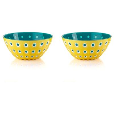 Guzzini Le Murrine, Lot 2 Bols S Jaune/Blanc/Aigue-marine 279412225 Guzzini Le Murrine, Lot 2 Bols S Jaune/Blanc/Aigue-marine 279412225