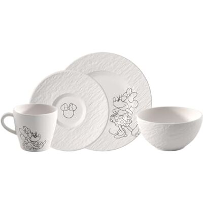 Villeroy & Boch Manufacture Rock blanc – Mickey Mouse –set petit-déjeuner, 4 pièces, blanc, résistant au lave-vaisselle/micro-ondes, look ardoise avec décor Mickey Mouse à la craie, porcelaine Premium Villeroy & Boch Manufacture Rock blanc – Mickey Mouse –set petit-déjeuner, 4 pièces, blanc, résistant au lave-vaisselle/micro-ondes, look ardoise avec décor Mickey Mouse à la craie, porcelaine Premium