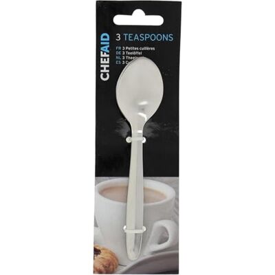 Chef Aid cuillères à café en acier inoxydable – lot de 3 – résistantes, lavables au lave-vaisselle et confortables à utiliser – pour le thé, le café et la cuisine Chef Aid cuillères à café en acier inoxydable – lot de 3 – résistantes, lavables au lave-vaisselle et confortables à utiliser – pour le thé, le café et la cuisine