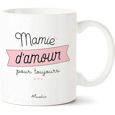 Manahia Mug Cadeau Mamie d'Amour Pour Toujours Avec Boite Kraft 330 mL, Céramique Imprimé en France Tasse Annonce Grossesse Noël, Anniversaire, Fête des Grands-Mères Manahia Mug Cadeau Mamie d'Amour Pour Toujours Avec Boite Kraft 330 mL, Céramique Imprimé en France Tasse Annonce Grossesse Noël, Anniversaire, Fête des Grands-Mères
