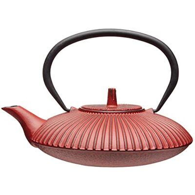 La Cafetière Théière japonaise en fonte 600 ml avec panier infuseur, 3 tasses (rouge) La Cafetière Théière japonaise en fonte 600 ml avec panier infuseur, 3 tasses (rouge)