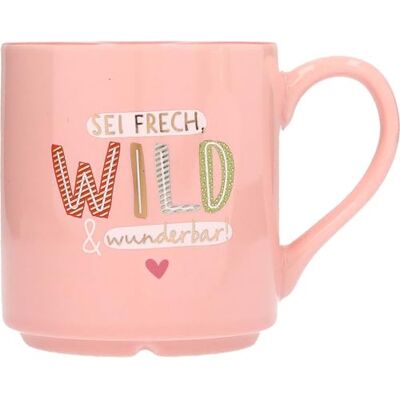 Depesche 0013594-043 Tasse préférée, motif n° 43, avec inscription en allemand (300 ml), en porcelaine, partiellement avec feuille dorée et impression intérieure Depesche 0013594-043 Tasse préférée, motif n° 43, avec inscription en allemand (300 ml), en porcelaine, partiellement avec feuille dorée et impression intérieure