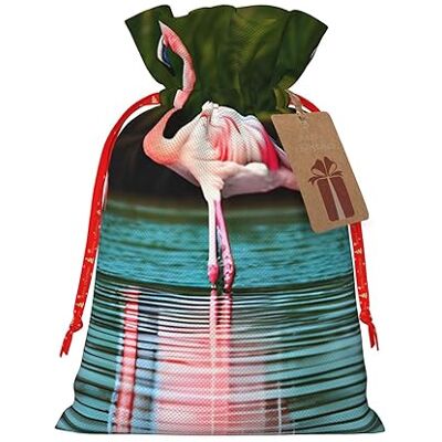 Muflvdx Lot de 2 sacs à cordon de serrage avec imprimé flamants roses, sacs cadeaux réutilisables, faciles à emballer, pour les anniversaires, les vacances, les sacs de Noël Muflvdx Lot de 2 sacs à cordon de serrage avec imprimé flamants roses, sacs cadeaux réutilisables, faciles à emballer, pour les anniversaires, les vacances, les sacs de Noël