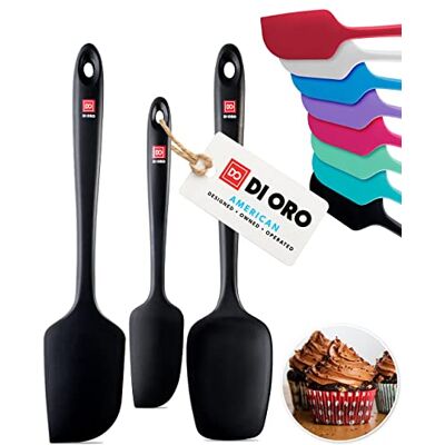 di Oro Living DI ORO® Ensemble de spatules en silicone Cuillères et spatules résistantes à la chaleur jusqu'à 315 ºC Design ergonomique sans couture Silicone antiadhésif avec noyau en acier inoxydable di Oro Living DI ORO® Ensemble de spatules en silicone Cuillères et spatules résistantes à la chaleur jusqu'à 315 ºC Design ergonomique sans couture Silicone antiadhésif avec noyau en acier inoxydable